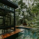 A serene and lush tropical retreat featuring a private pool in Tulum, Mexico, perfect for relaxation.